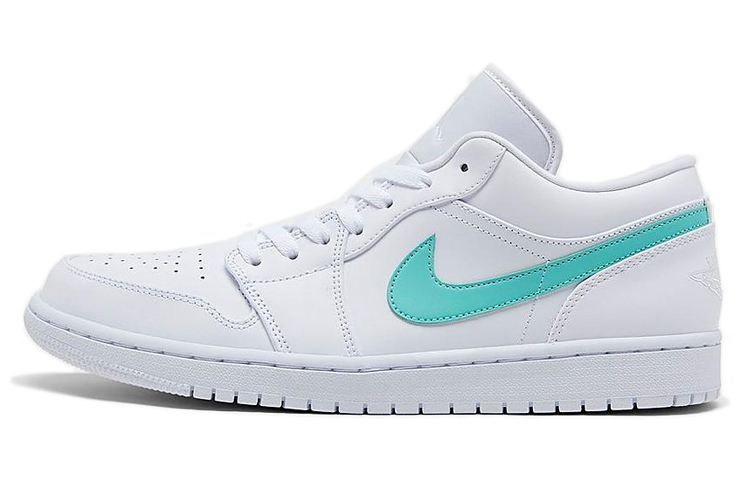 Мужские кеды Jordan Air Jordan 1 Low (бело-зеленый) — фото 2