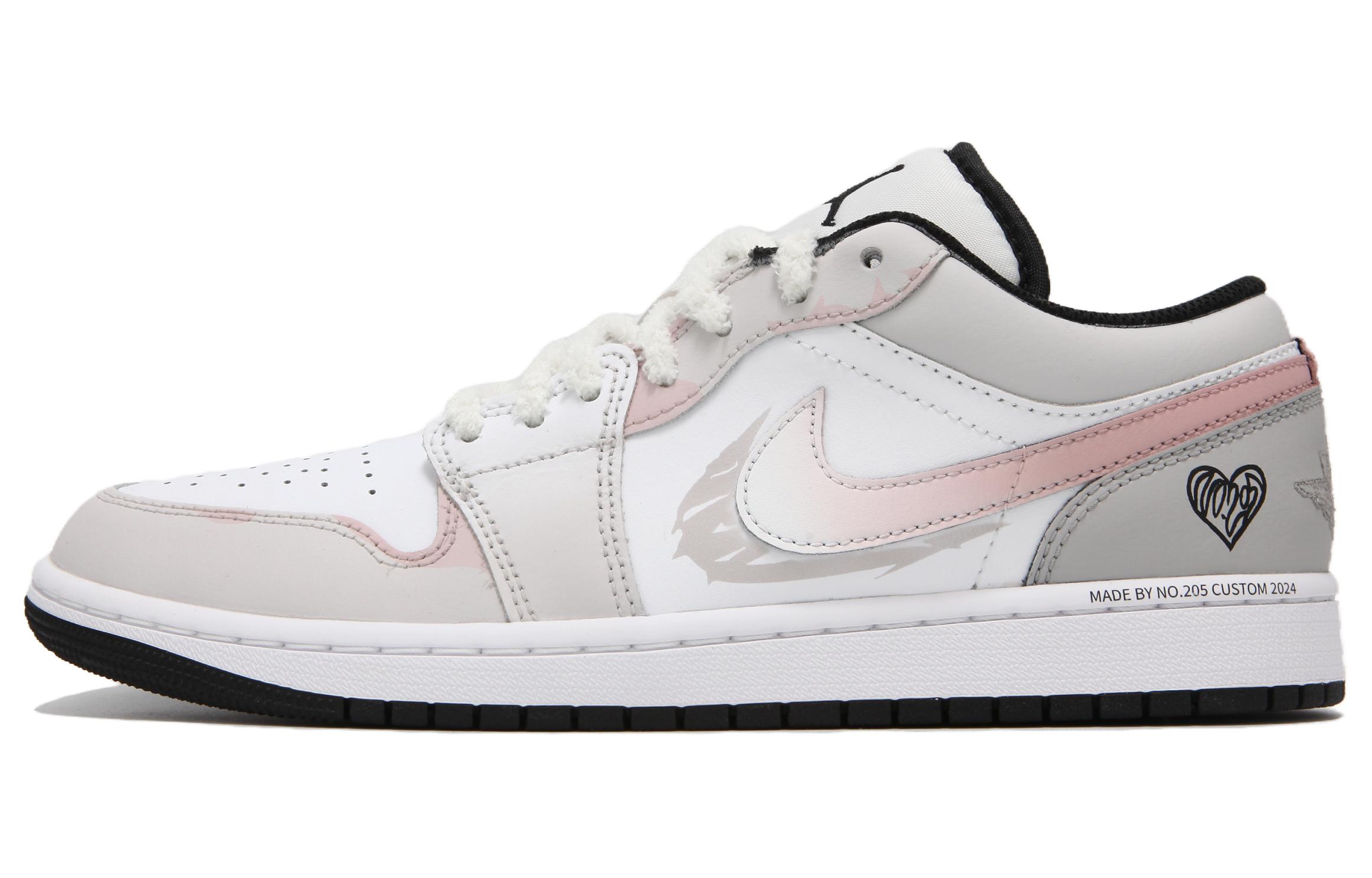 Jordan Air Jordan 1 Abrasion Resistant Low top Vintage Basketball Shoes Men’s Gray Pink