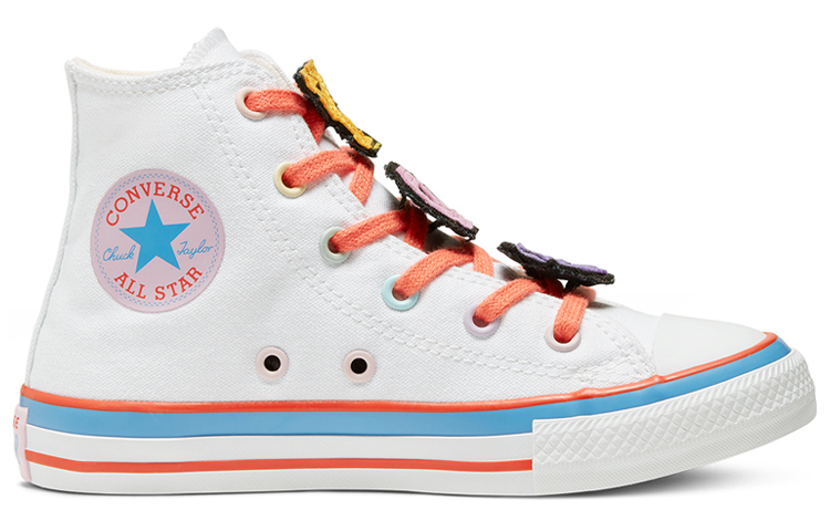 Женские кеды Converse Chuck Taylor All Star Hi (бело-оранжевые) — фото 2