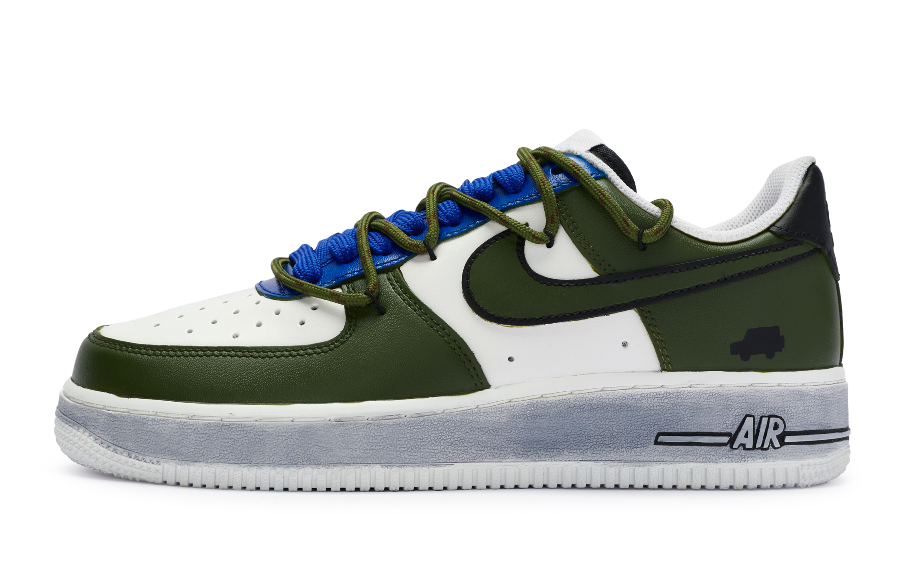 Nike Air Force 1 811 Manufacturing, Army 1 Low top Skateboard Shoes GS Army Green & White