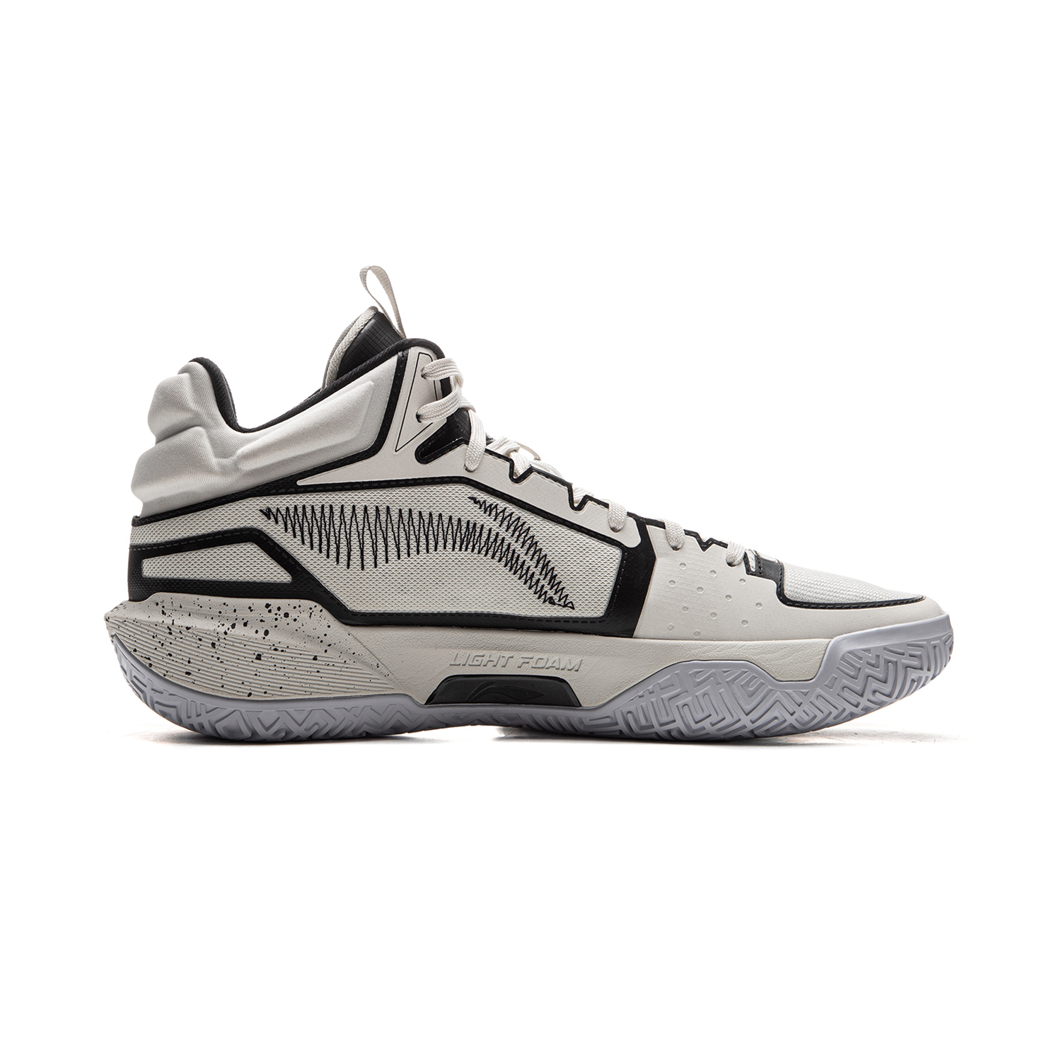 Li Ning Light Speed 2MID Cushioning Slip Resistant Abrasion Resistant Mid top Basketball Shoes Men’s Gray Black