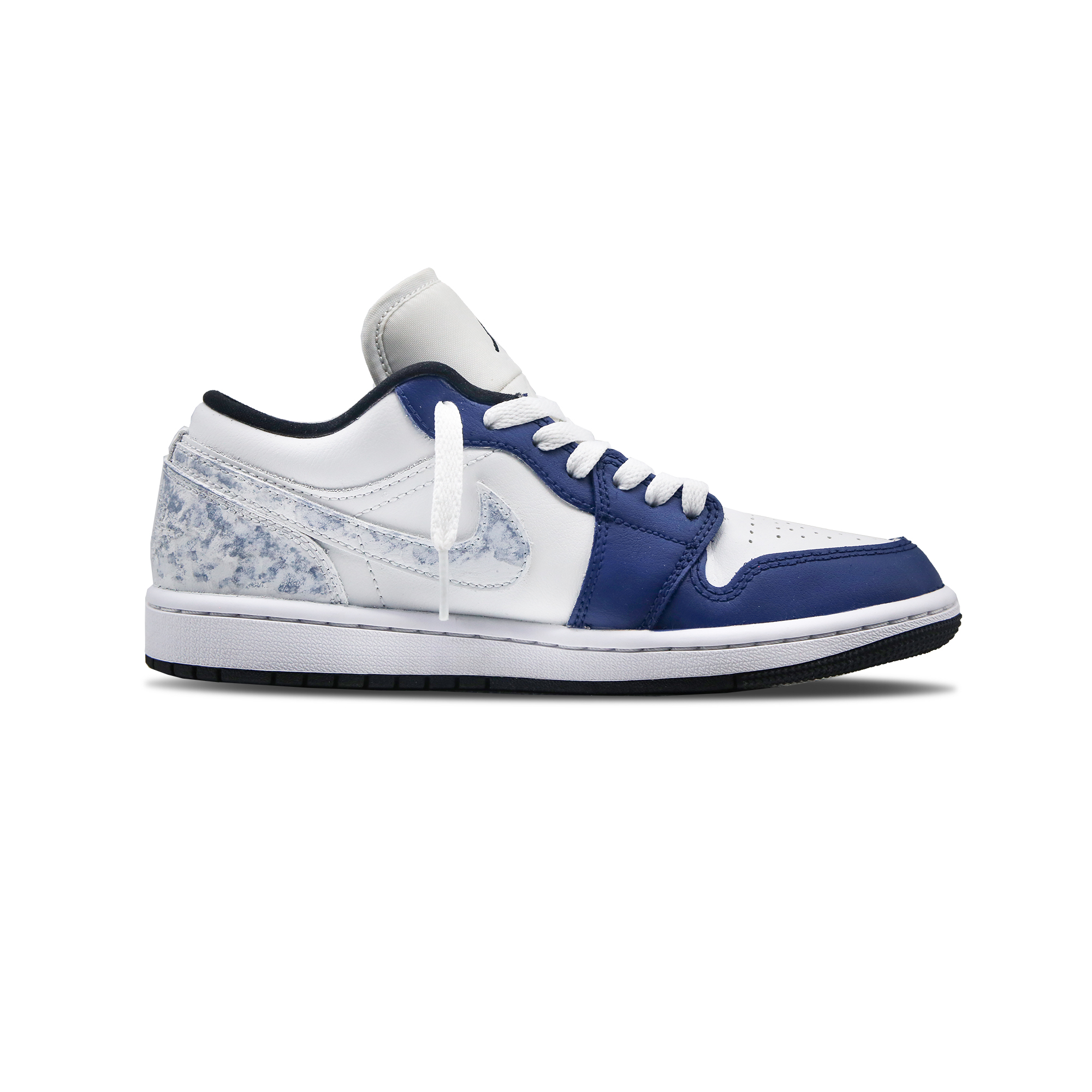 Jordan Air Jordan 1 ‘PalmWave’ Leather Slip Resistant Low top Basketball Shoes Women’s Blue White