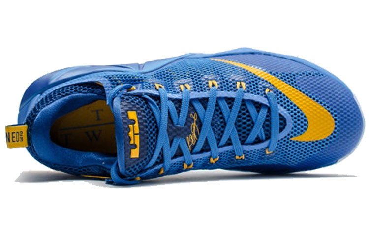 Мужские кроссовки Nike Lebron 12 (сине-желтые) — Синий / жёлтый — фото 3