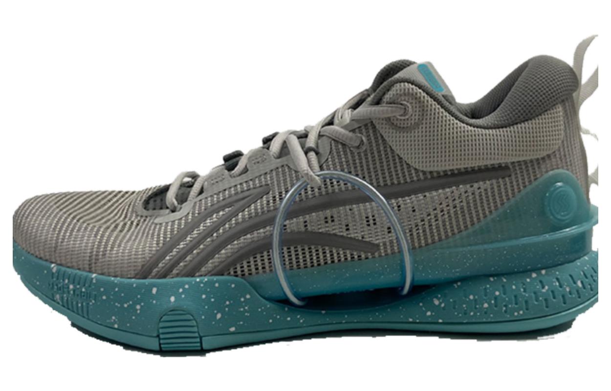 Li Ning Fashion Slip Resistant And Breathable Low top Basketball Shoes Unisex Gray Green