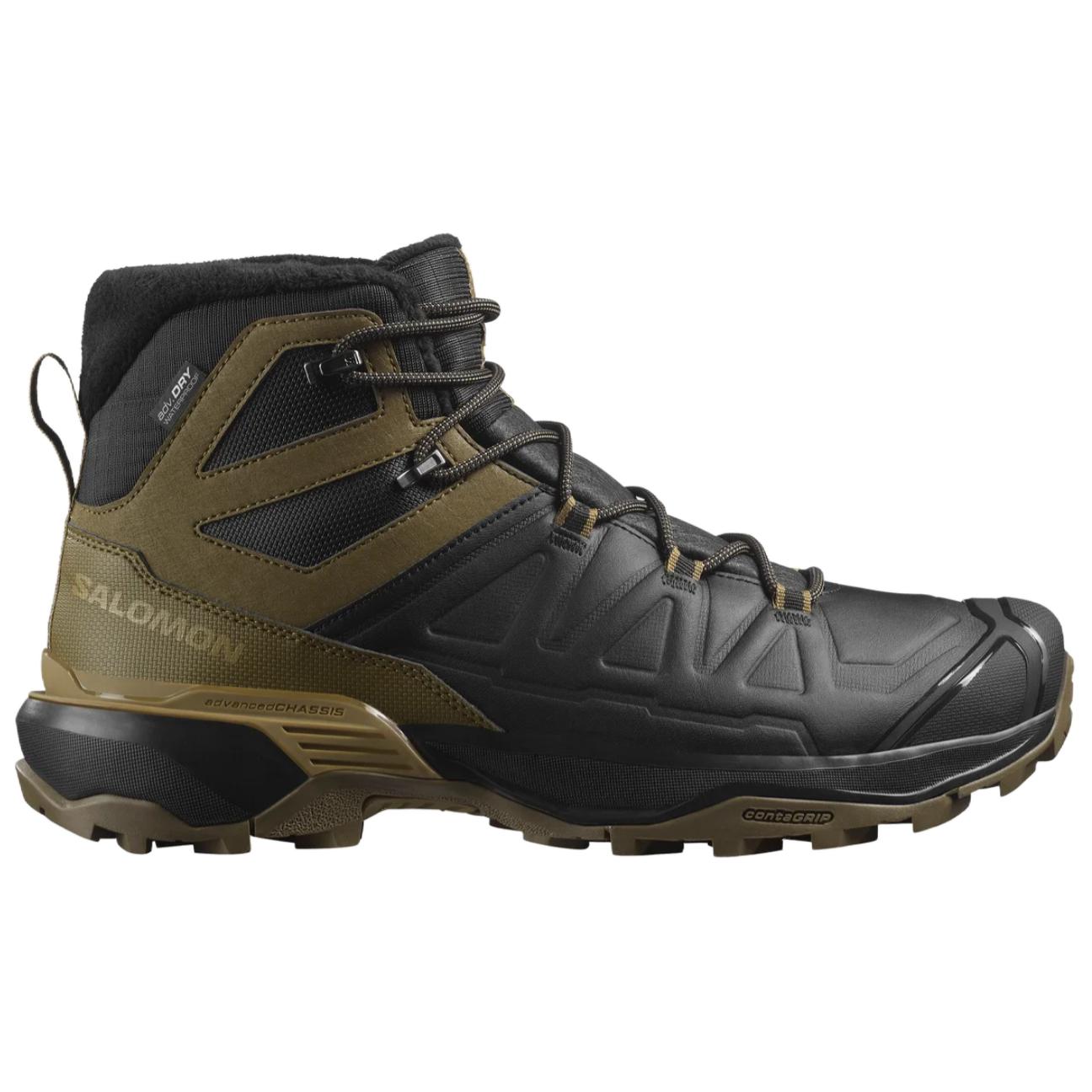SALOMON X Ultra Slip Resistant, Abrasion Resistant, Waterproof Mid top Hiking Shoes Men’s Black Green