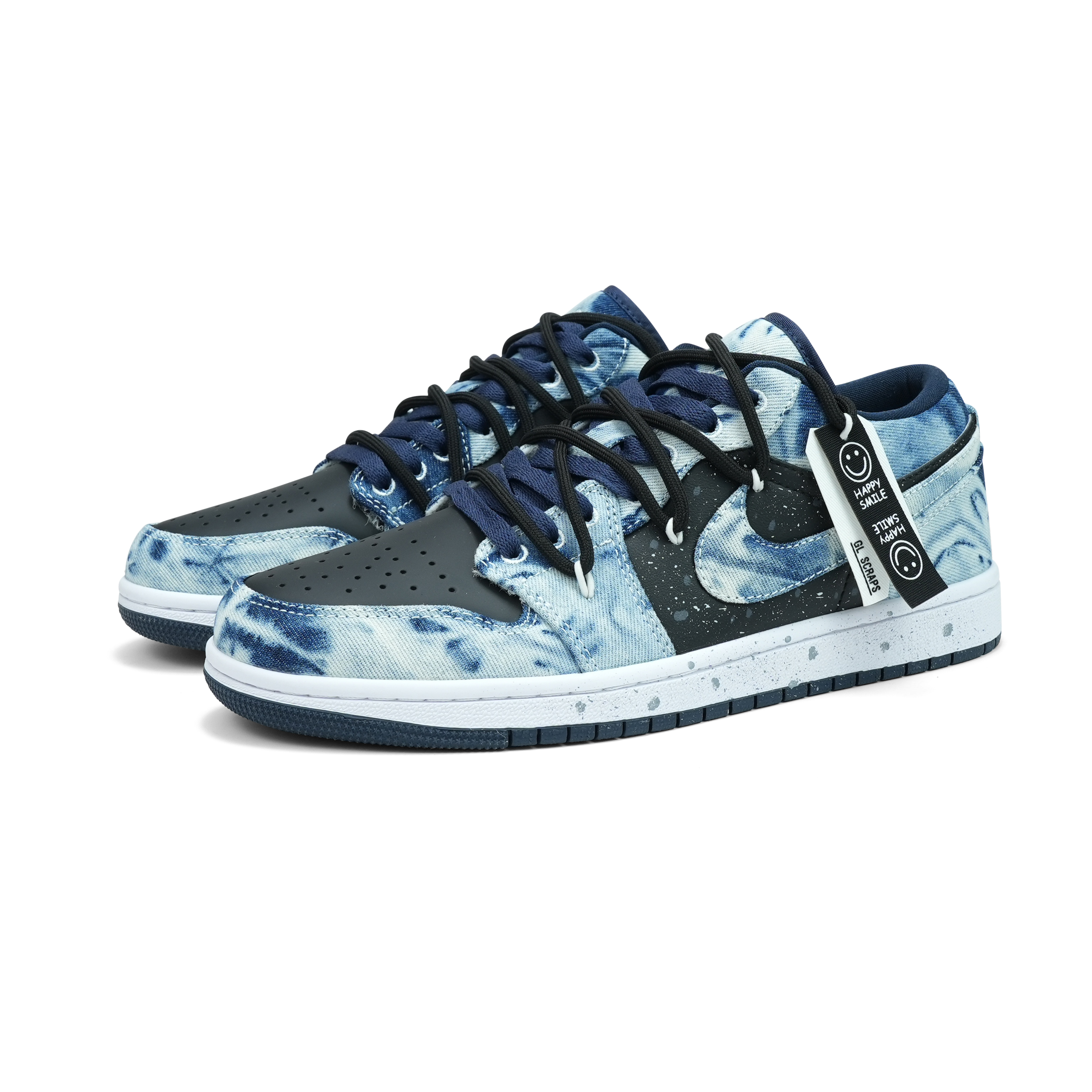 Jordan Air Jordan 1 Abrasion Resistant Low top Vintage Basketball Shoes Men’s Blue Black