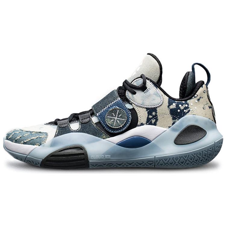 LiNing Li Ning City 8 shock-absorbing, non-slip, wear-resistant, low-top basketball shoes, men's white and blue