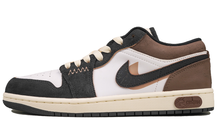 Jordan Air Jordan 1 RISK Mocha Double Hook Slip Resistant Abrasion Resistant Low top Vintage Basketball Shoes Men’s