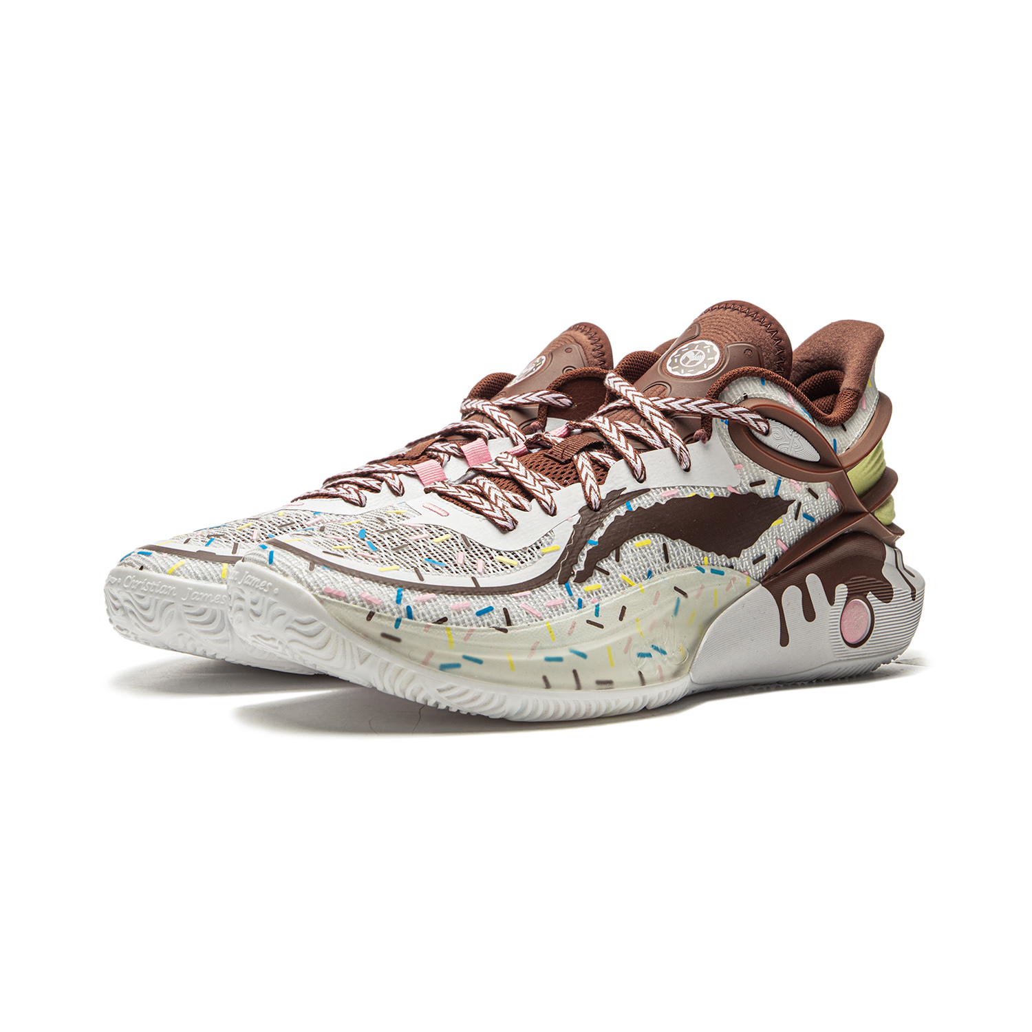 Li Ning CJ 3 Slip Resistant, Abrasion Resistant, Lightweight, Rebound Low top Basketball Shoes Men’s Milk Coffee White