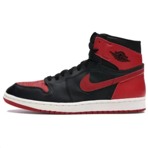 Jordan 1 Abrasion Resistant High top Vintage Basketball Shoes Unisex Black Red White