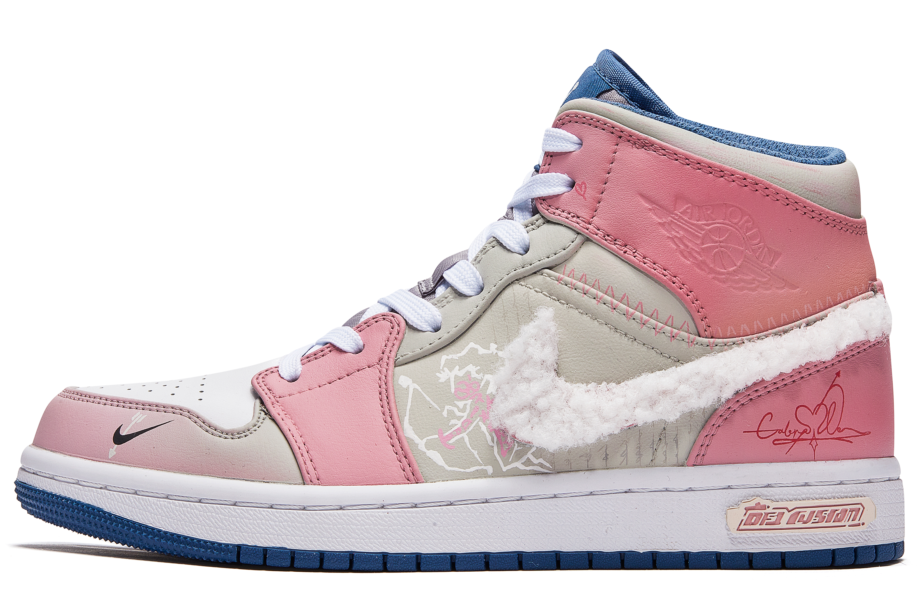 Jordan Air Jordan 1 ADCDAVINCI Custom, Bow Of Abundance Cushioning Slip Resistant Cushioning Slip Resistant Mid top