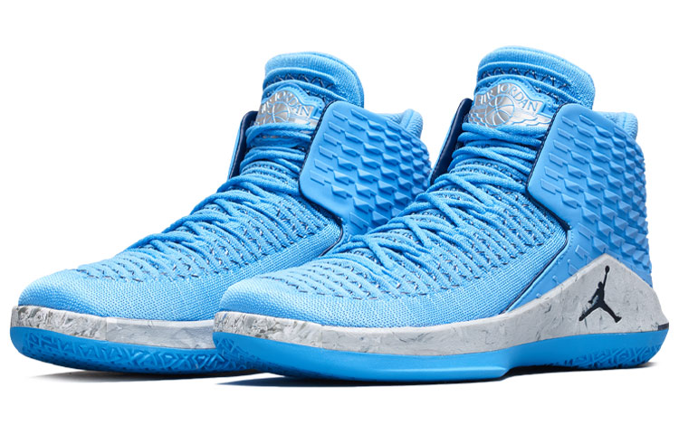 Мужские кроссовки Jordan Air 32 (синие) — 北卡蓝/白 — фото 3