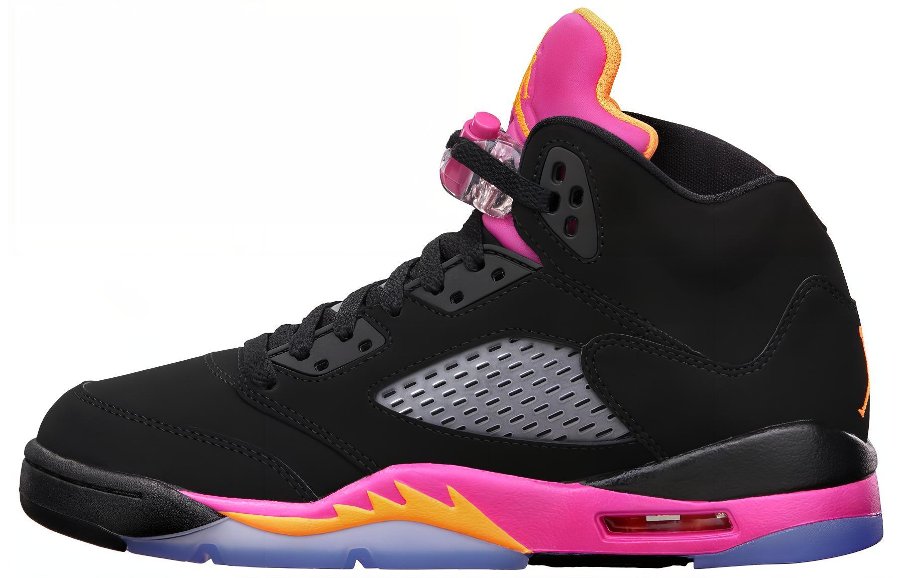 Jordan Air Jordan 5 Retro Black Pink OG Florida High Top Retro Basketball Shoes Women's Black Pink