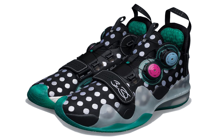 Li Ning WOW 8 Fabric Cushioning Slip Resistant Abrasion Resistant Breathable Rebound Mid top Basketball Shoes Men’s