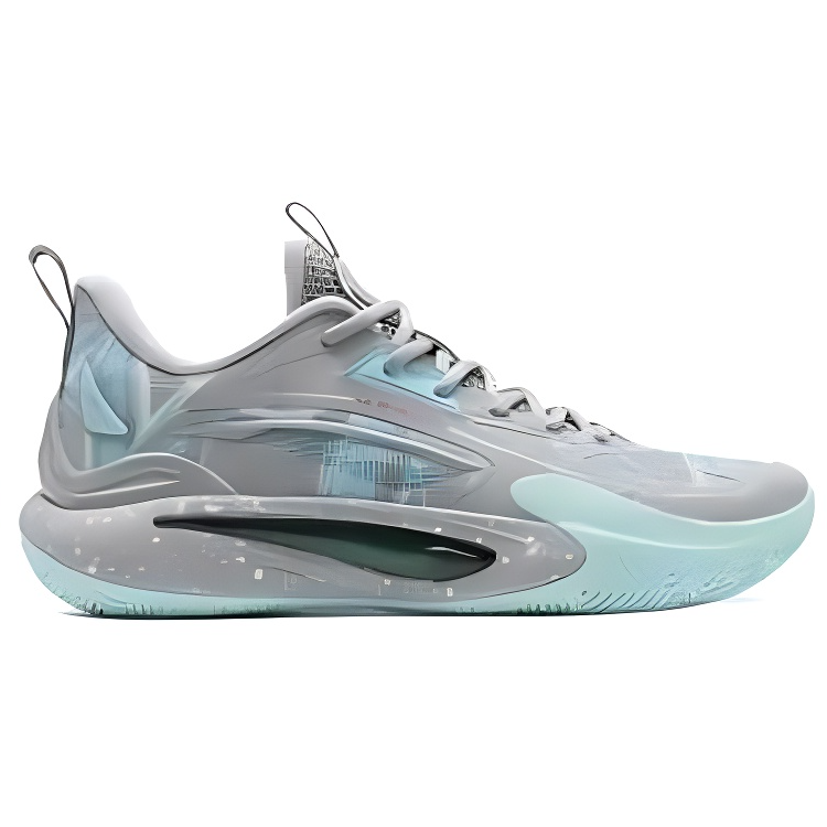 XTEP Wear resistant And Lightweight Low top Rotation Systems Basketball Shoes Men’s Gray Blue