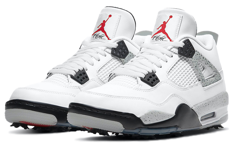 Кроссовки Jordan Air Jordan 4 golf "white cement" (белые) — фото 3