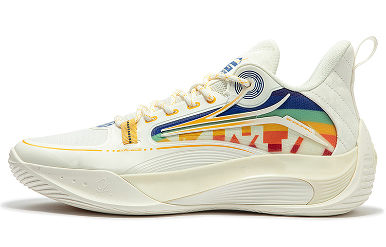 361° AG Sparkling 2.0 Cushioning Slip Resistant Low top Basketball Shoes Men’s White Yellow