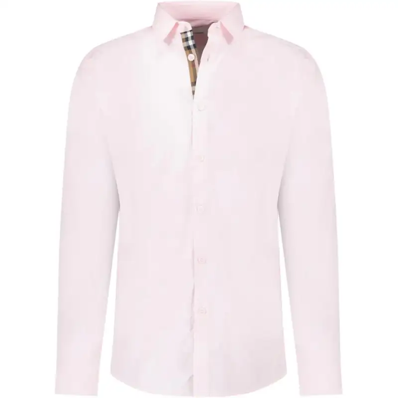 Burberry Shirts Men's Pink Lapel Moderate Straight Fit