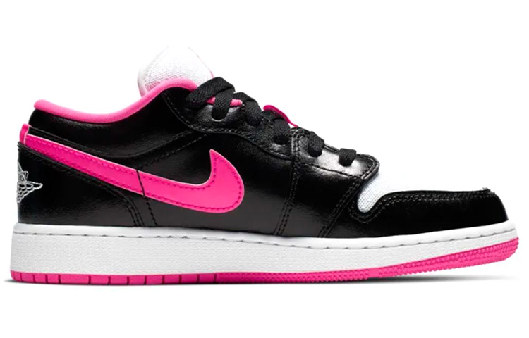 Jordan 1 Low Black White Hyper Pink GS