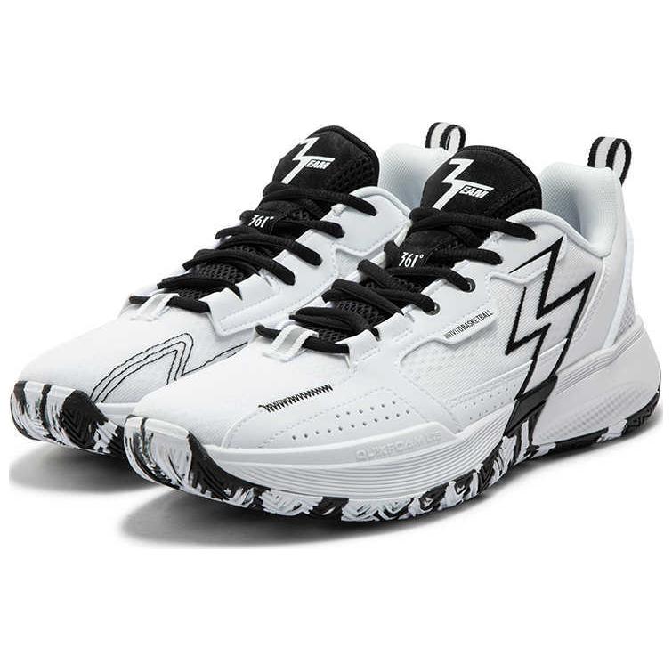 361° Slip Resistant Abrasion Resistant Low top Basketball Shoes Men’s White Black