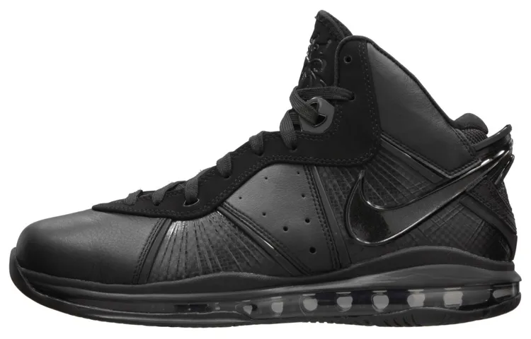 Nike Lebron 8 Blackout Comfortable Mid top Basketball Shoes Men's Black