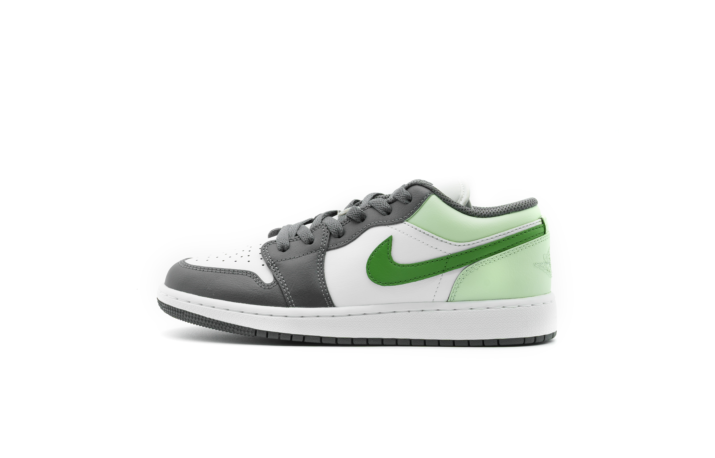 Jordan Air Jordan 1 Slip Resistant Abrasion Resistant Low top Vintage Basketball Shoes Unisex Gray Green