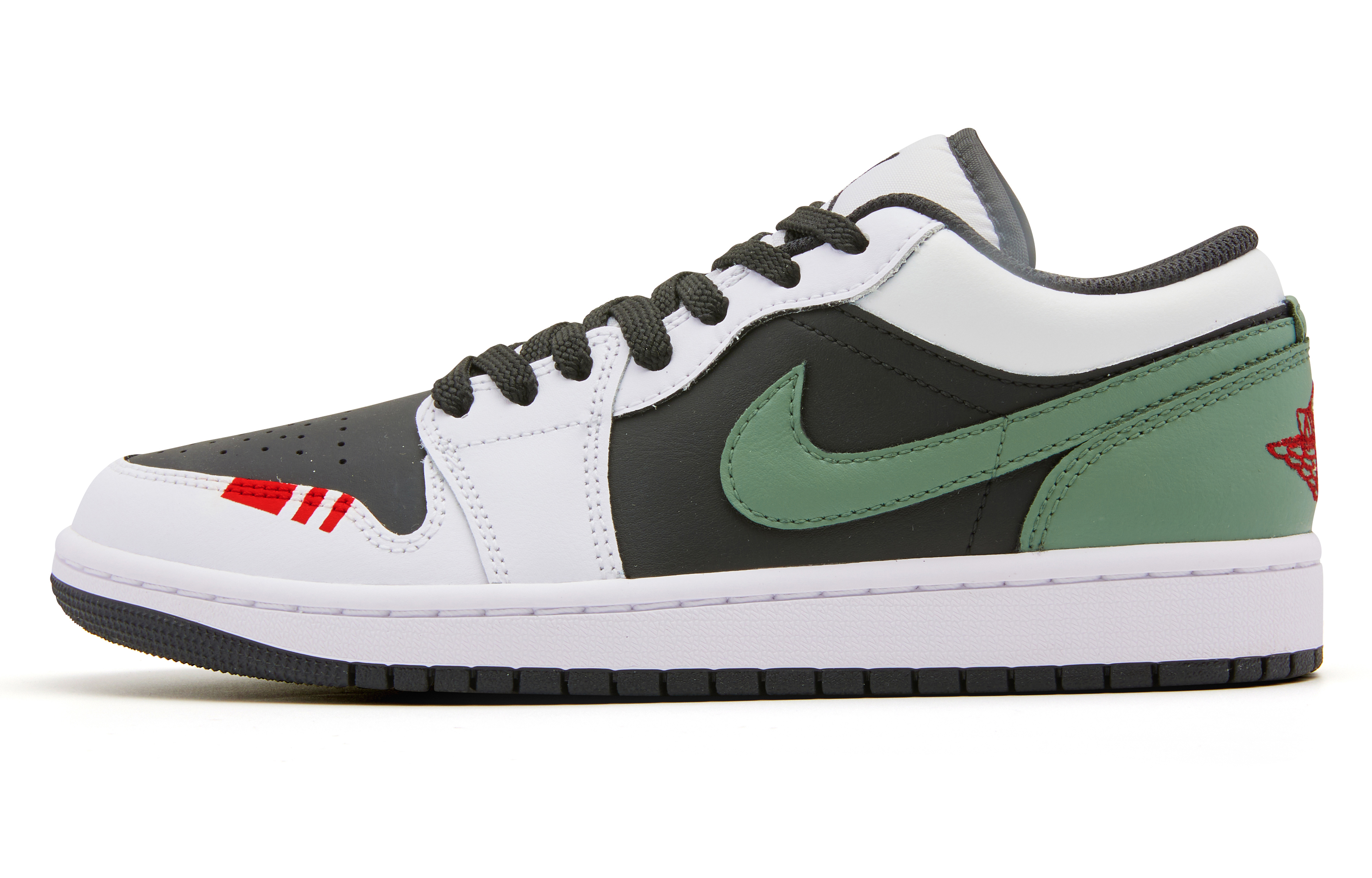 Jordan Air Jordan 1 Low Leather Cushioning Slip Resistant Low top Vintage Basketball Shoes Men’s White Green