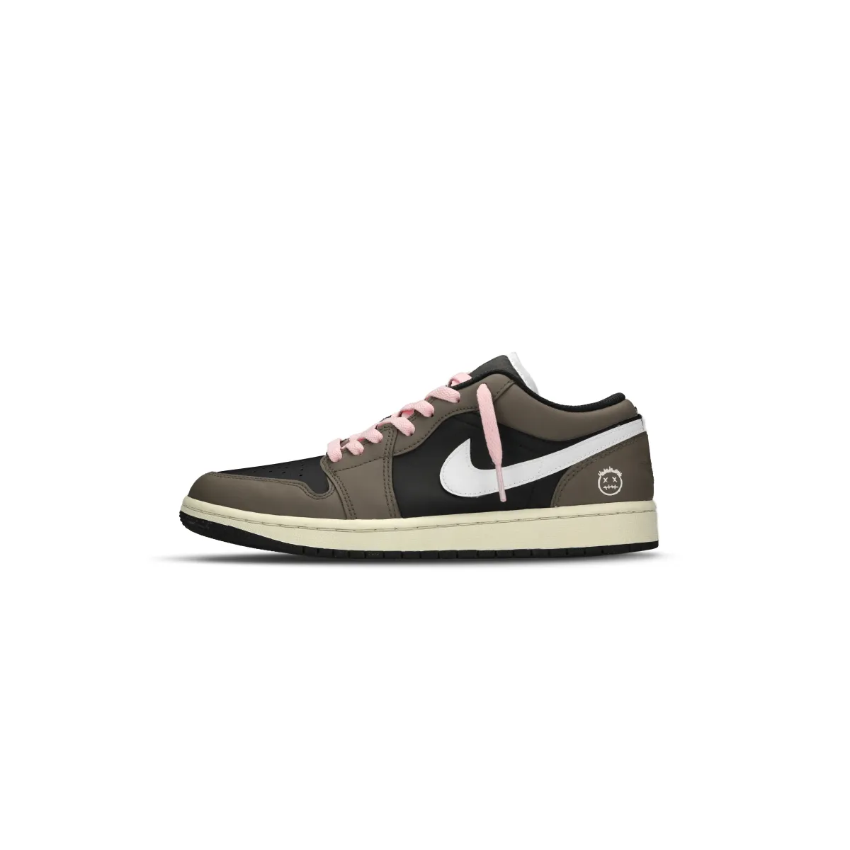 Jordan Air Jordan 1 Slip Resistant Abrasion Resistant Low top Vintage Basketball Shoes Men's Black Brown