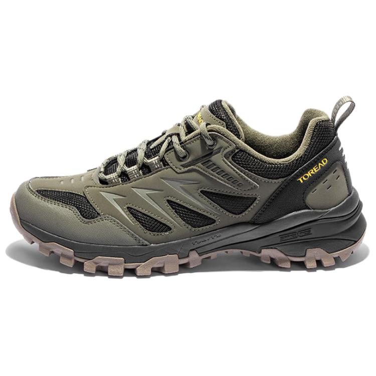TOREAD Slip Resistant And Breathable Low top Hiking Shoes Men’s Green Black