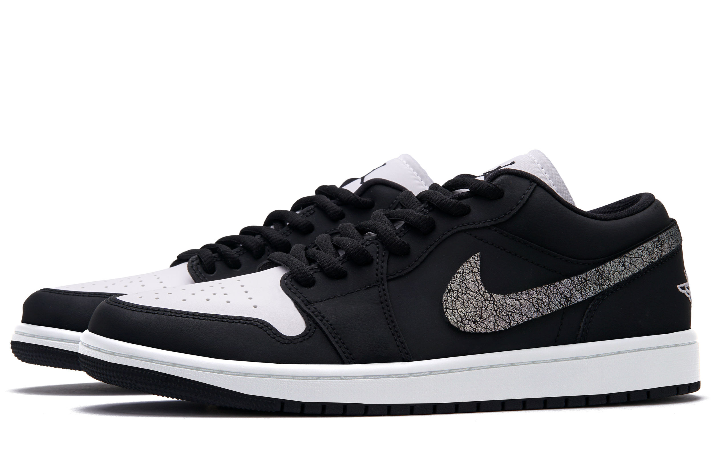 Jordan Air Jordan 1 Abrasion Resistant Abrasion Resistant Low top Vintage Basketball Shoes Unisex Black White