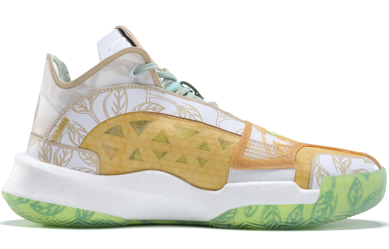 PEAK Surfing The Big Triangle 1.0 Basketball Shoes Men’s High Top Yellow/White