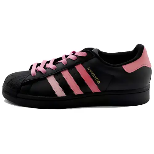 Adidas Originals SUPERSTAR Slip Resistant Abrasion Resistant Low top Skateboard Shoes Unisex Black Pink