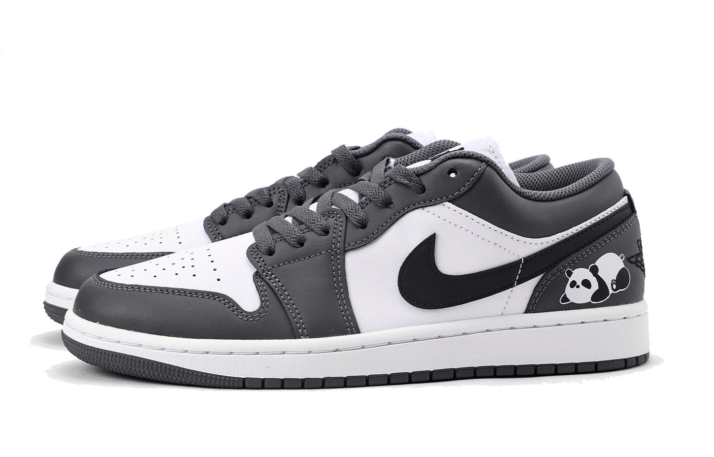 Jordan Air Jordan 1 Slip Resistant Coverage Low top Vintage Basketball Shoes Unisex Black Gray