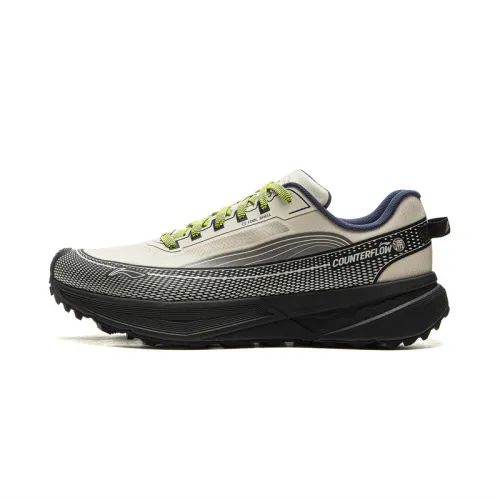 Li Ning Outdoor CF Tracing, Hiking Scenery Cushioning Reflective Rebound Low top Hiking Shoes Unisex Black Gray