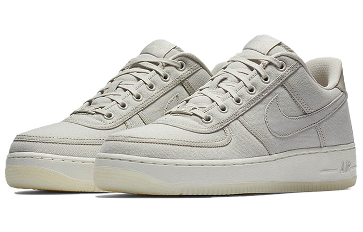 Мужские кеды Nike Air Force 1 Retro QS CNVS (серые) — Молочный — фото 2