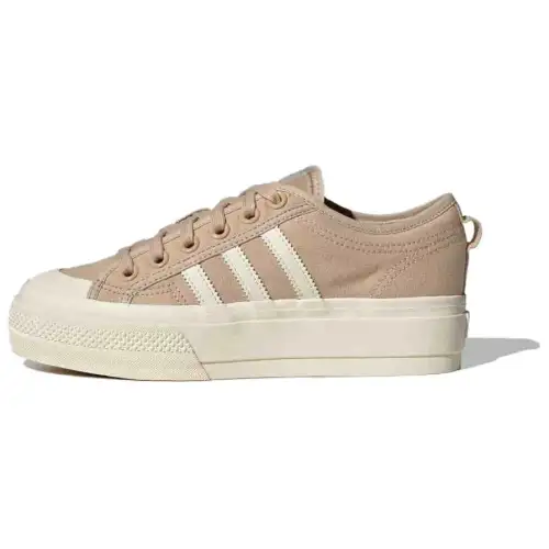 Adidas Originals Nizza Platform Slip Resistant Abrasion Resistant Low top Skateboard Shoes Unisex Light Umber