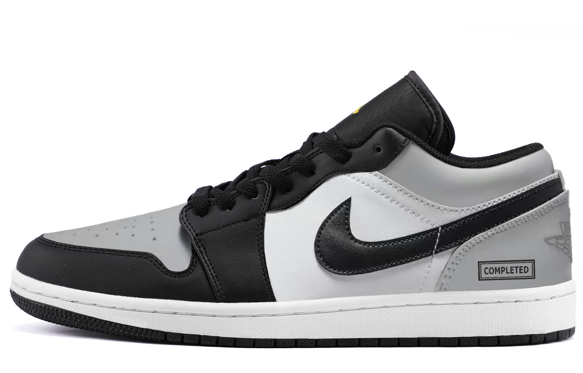 Jordan 1 Abrasion Resistant Low top Vintage Basketball Shoes Unisex Black Gray