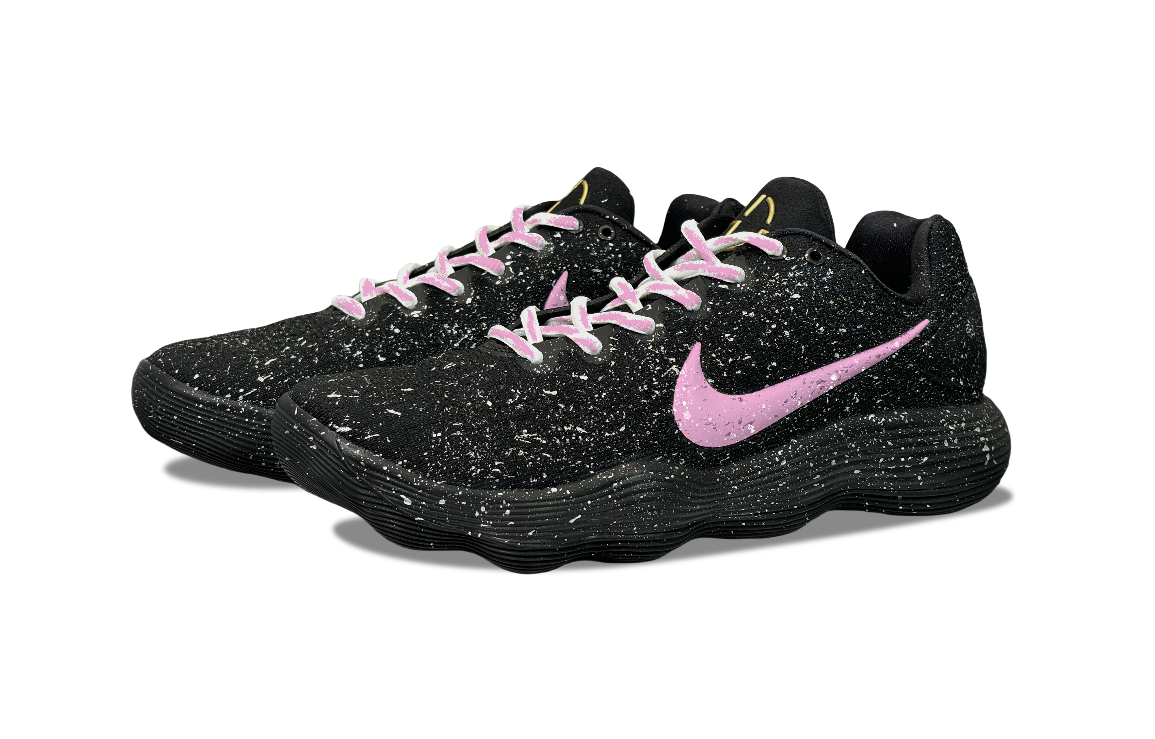 Nike Hyperdunk 2017 YDCC Midnight Pink Star Baby’s Breath Abrasion Resistant Low top Basketball Shoes Unisex Black Pink