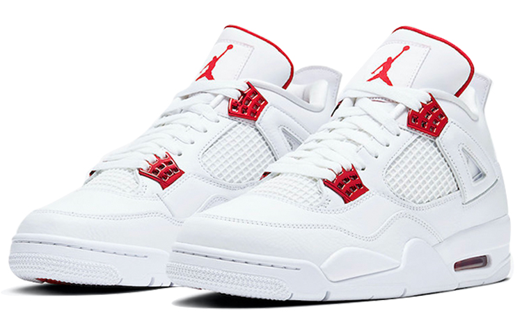 Кроссовки Jordan Air Jordan 4 white university red (бело-красные) — фото 3
