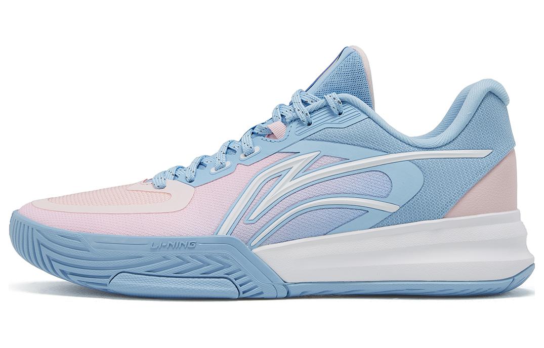 Li Ning Flash 3 Comfortable Cushioning Slip Resistant Abrasion Resistant Low top Basketball Shoes Men’s Blue Pink