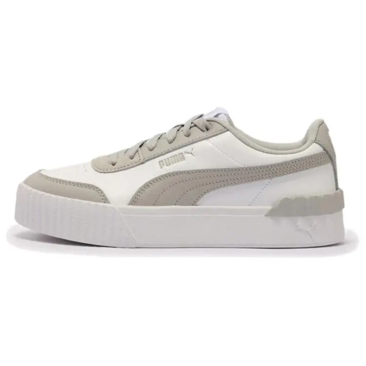 PUMA Carina Lift Abrasion Resistant Low top Skateboard Shoes Women's White Gray