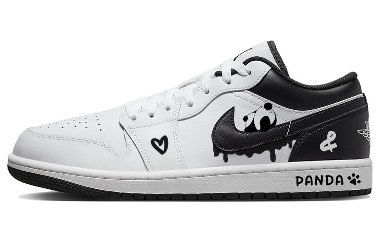 Jordan Air Jordan 1 Abrasion Resistant Slip Resistant Low top Vintage Basketball Shoes Men’s White Black