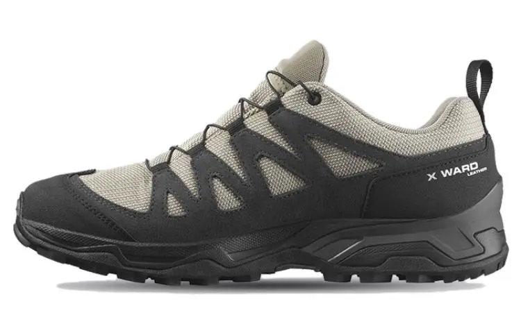 SALOMON X Ward Leather GTX Low top Hiking Shoes Men's Khaki
