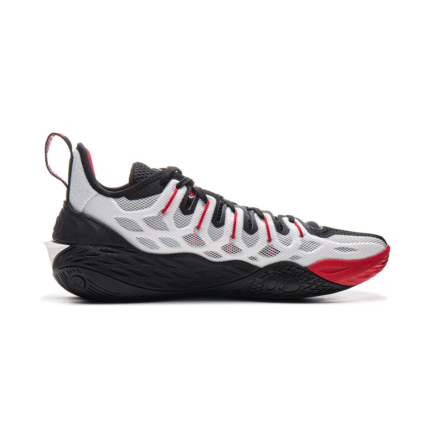 Li Ning Buckets Cushioning Slip Resistant Breathable Low top Basketball Shoes Men’s Black White