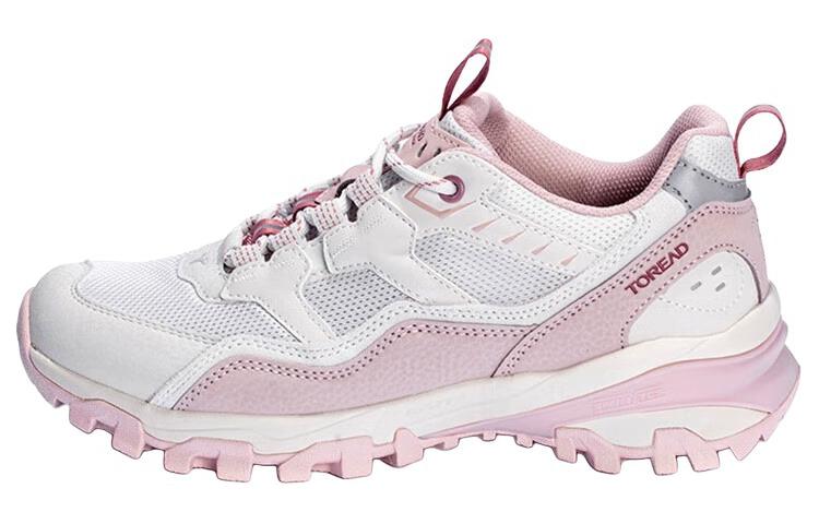 TOREAD Slip Resistant, Abrasion Resistant, Breathable Low top Hiking Shoes Women’s White Pink
