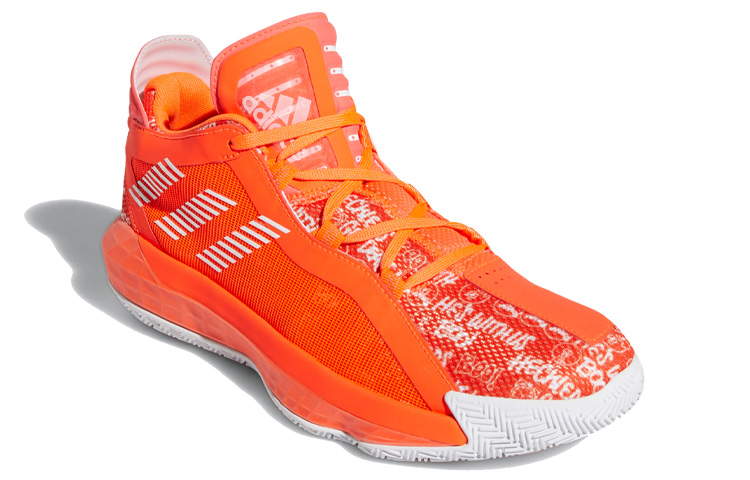 Мужские кроссовки adidas D lillard 6 (оранжевый и белый) — Оранжевый / белый — фото 3