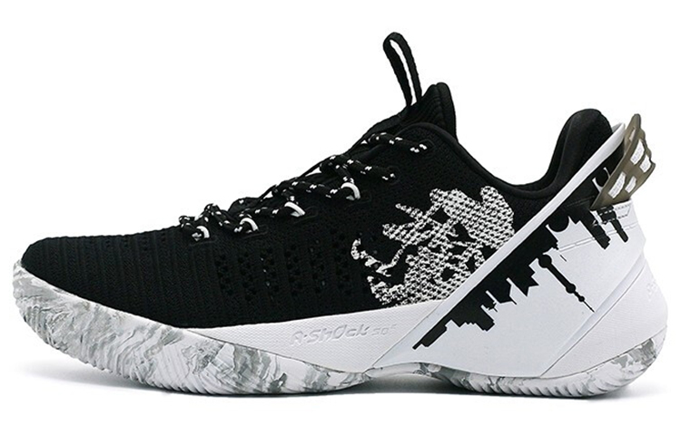 Anta Abrasion Resistant Low top Performance Basketball Shoes Men's Black White