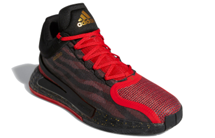 Кроссовки adidas D rose 11 CNY (черный / красный / золотой) — Чёрный / красный / золотой — фото 3