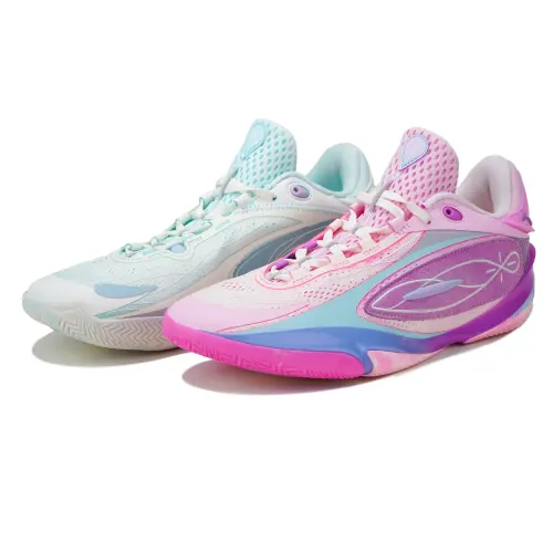 Li Ning Wade 808 5 ULTRA Low top Basketball Shoes Men's Blue Pink Mismatched