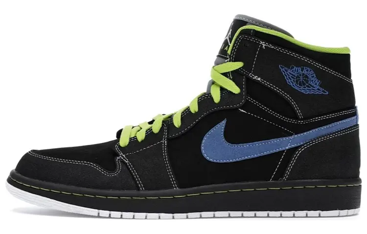 Jordan 1 Retro High Black Cyber Blue Sapphire